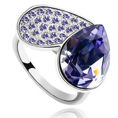 Inel cu cristale Swarovski Amethyst Crystal 15mm diametru