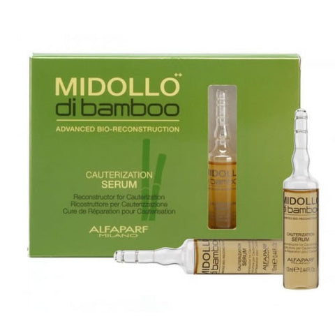 ALFAPARF Midollo di Bamboo Cauterization Serum 6x13 ml - ser tratament profesional pentru par degradat sau tratat chimic