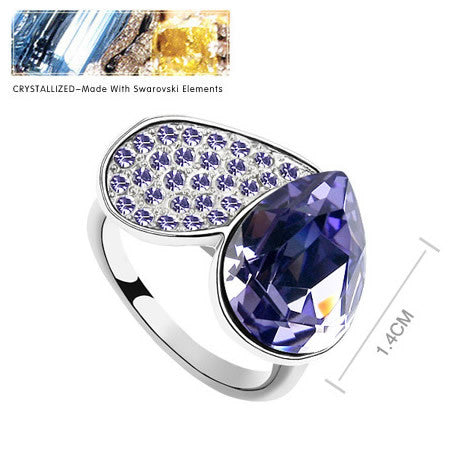 Inel cu cristale Swarovski Amethyst Crystal 15mm diametru