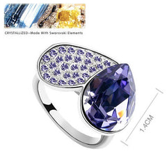 Inel cu cristale Swarovski Amethyst Crystal 15mm diametru