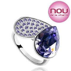 Inel cu cristale Swarovski Amethyst Crystal 15mm diametru