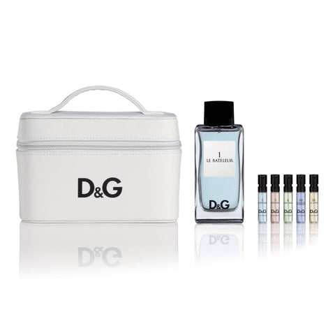 DOLCE&GABBANA 1 Le Bateleur Set Cadou EDT 100 ml, poseta pentru cosmetice D&G si 5x probe D&G EDT 1,5 ml