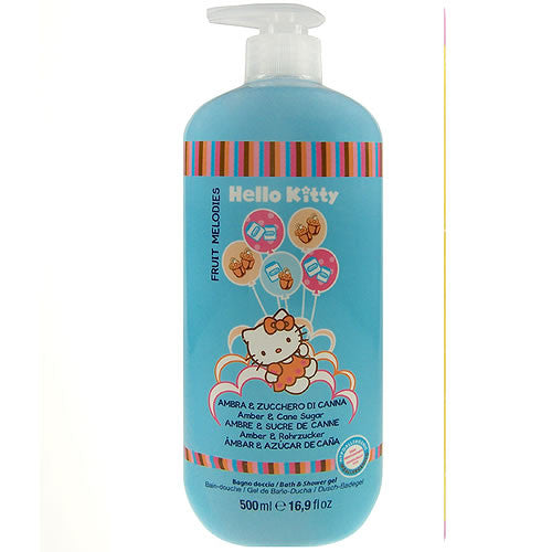 HELLO KITTY Fruit Melodies Bath and Shower gel Amber &amp; Cane sugar - spuma si gel de dus pentru copii
